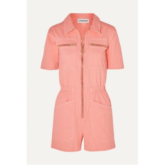 L.F. Markey Danny Playsuit in Coral Pink 4 - Picture 8 of 8
